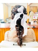 編みおろしヘアアレンジ