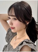 元町レイヤーカット韓国ダブルカラー顔周り前髪カットボブ