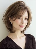 ◇大人可愛い20代30代40代50代ミディアムレイヤー