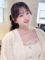 アイティーバイアルバム 松戸店(IT by ALBUM)&nbsp;ロングおくれ毛前髪カット暗めカラーオリーブベージュ_F20911