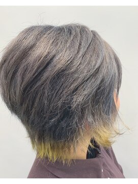 ビレット(BILLET) 袖カラーグレージュ×イエロー