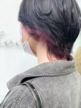 ノチ(Noci) 【和田寧々】インナーカラー/赤紫/ボルドー/ウルフカット/ウルフ