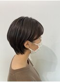 30代40代50代★暗髪×大人かわいい前下がりナチュラルショート