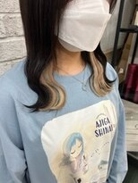 プライズ 池袋店(prize)&nbsp;インナーカラーエクステホワイト×ミルクティベージュ池袋