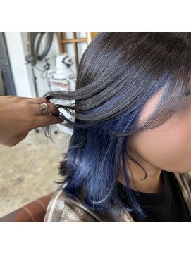 グラ デザイン アンド ヘアー 天王寺店(GRAS DESIGN & HAIR by HEADLIGHT) ブルーバイオレットイヤリングカラー