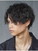 ツイストスパイラルパーマ波巻きパーマメンズマッシュウルフ韓国