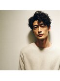 ★スーツ短髪ツーブロック束感モテる黒髪ニュアンスパーマ流行冬