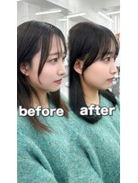 アマトウキョウ アユンチェ(AMA TOKYO×AYUNCHE) 前髪顔まわり韓国ヘアレイヤーカットサイドバンク2wayバンク韓国