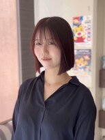 アフロディーテ(Aphrodite)&nbsp;シースルーバング/切りっぱなしボブ/ラズベリーブラウン