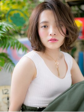 カバーヘアアンドスパ ブリス 浦和(COVER HAIR&SPA bliss) くせ毛風ニュアンスパーマ前下がりボブh4浦和20代30代40代