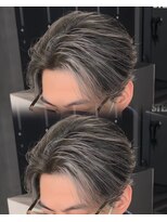 ステラ(STELLA) メンズ/バレイヤージュ/センターパート/ブリーチ&ダブルカラー