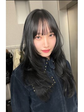 天神美容室 ウルフレイヤーカットハッシュカットグレージュ