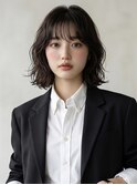 小顔ミディアムパーマミディアムデジタルパーマボブパーマ前髪