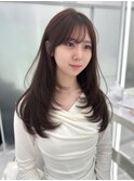 透明感カラー髪質改善ダブルカラー韓国レイヤーカット前髪顔周り