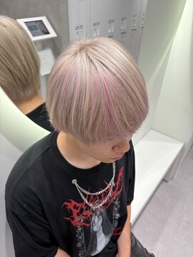 トーキョー オタクヘアー(TOKYO OTAKU HAIR) メンズマッシュウルフ//推しカラー　にじさんじ　魔界ノりりむ
