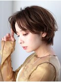 デザインカラー/レイヤーカット/ウェットヘア/オリーブベージュ