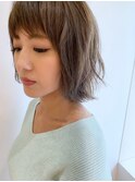 《ミントベージュ》ゆるふわボブにはふんわり透けるカラーを☆