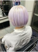 【派手髪】pastel purple white【パステルカラー】