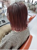 切りっぱなしボブ×ピンクバレイヤージュ☆