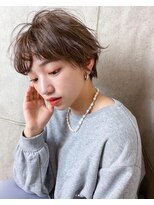 アース 三軒茶屋店(HAIR&MAKE EARTH)&nbsp;三軒茶屋_レディース_ショート_無造作_ミルクティベージュ_小顔