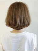 大人のやわらかボブ☆ふんわり/明るめ白髪染め/似合わせカット