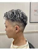 極道パーマ＋メッシュ