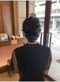 ふわふわシニヨンヘア
