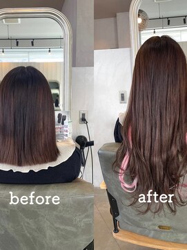 シェル 津山の手店(shel) 大人可愛いシールエクステ80本立体感インナーピンク透明感