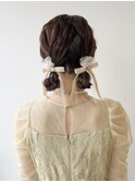 お呼ばれヘア/ツインアレンジ/結婚式セット