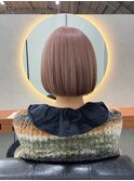 桑野くびれショートボブハイトーンボブミルクティーベージュ30代
