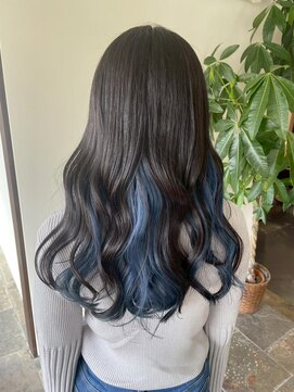 サラジュ 西宮北口店(SARAJU) #インナーカラー　#ブルー　#ブルーブラック