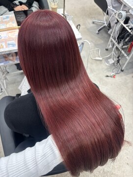 クム(kumu) ブリーチなし/ワインレッド/カシス/韓国/レイヤー/髪質改善