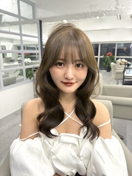 ナンバー ノード 渋谷(N° node) ミントベージュ×韓国風ゆる巻き