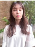 1/暗髪ロング/大人可愛い/シースルーバング/斜めバング