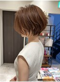 《30代40代》白髪ぼかしハイライト×前下がりボブ【イケダ】