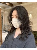 ロングレイヤー/くせ毛/パーマ/フェイスレイヤー/２０代/３０代