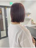 【Cuem 小原】切りっぱなしボブ チェリーレッド
