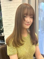 ヘアーアイスカルテット(HAIR ICI QUARTET) 20代30代可愛いミルクティーグレージュダブルカラー顔周りカット