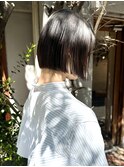 島田/ミニボブ 前髪なし 髪質改善ストレート 縮毛矯正 白楽 大人