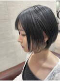 【久留米】 暗めインナーカラー/前髪カット/ショート