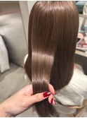 20代30代◎ブラウンベージュロング×顔周りレイヤーで小顔