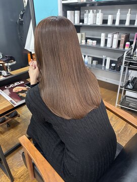 ヘアカロン 熊本本店(Hair CALON) ベージュカラーブラウンブリーチなしハイトーンカラー初カラー