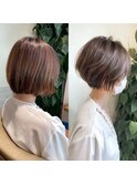 丸みショート＋ブルージュカラー30代40代【NAYUMI】