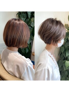 バンプ ギンザ(BUMP GINZA) 丸みショート+ブルージュカラー30代40代【NAYUMI】
