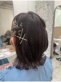 《花屋併設》波巻き/ダークアッシュ/ねじりんぱ@20代30代40代
