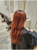 ゆる巻きオレンジヘアー