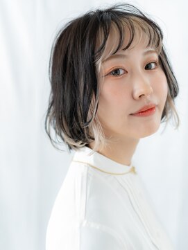 ドクターズサロン LAB 小山店 外国人風インナーカラー波ウェーブボブb小山10代20代30代