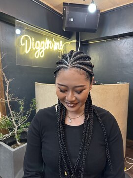 ディギンミー(Diggin'me) コーンロウ　エクステ入り
