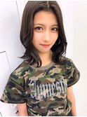 オリーブ×グレー/くびれミディ