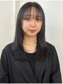 ダークグレー レイヤーカット 韓国風レイヤー 透明感カラー